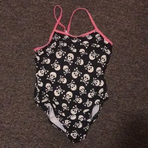 Girls skull One piece swimsuit.